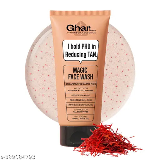 Magic Face Wash | With Sandalwood, Saffron & Glutathione | Tan Removal, Skin Brightening & Radiant Glow | (Pack of 1) (100 g)
