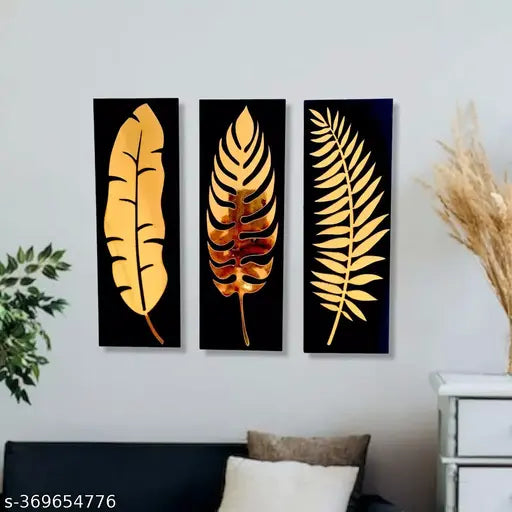 GOLDEN LEAF WALL ART /HOME DECOR/WALL DECOR/LIVING ROOM
