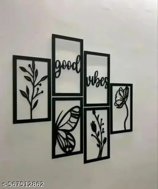 Wooden Wall Hanging For Home Decor shelf home Living Room, Decor, Balcony, Office Black Color